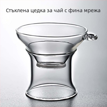 Стъклена чаена цедка с фина мрежа, филтър за чай и сепаратор за вода, филтърна мрежа за чайник, комплект аксесоари за чай