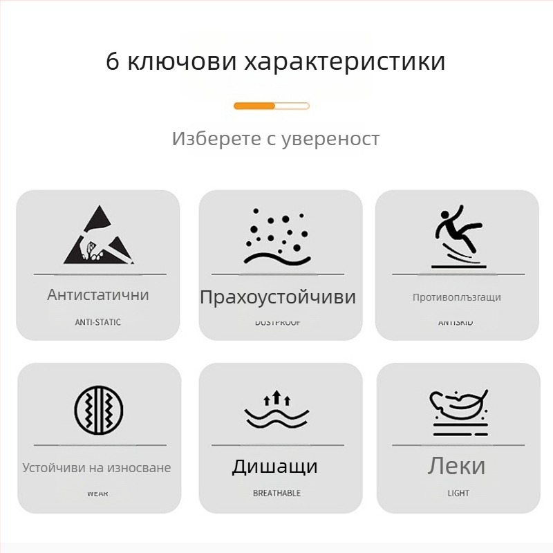 Антистатични чехли с дебела PU подметка, неплъзгащи се вътрешни чехли за електронни фабрики, безпрахови работни обувки за мъже и жени