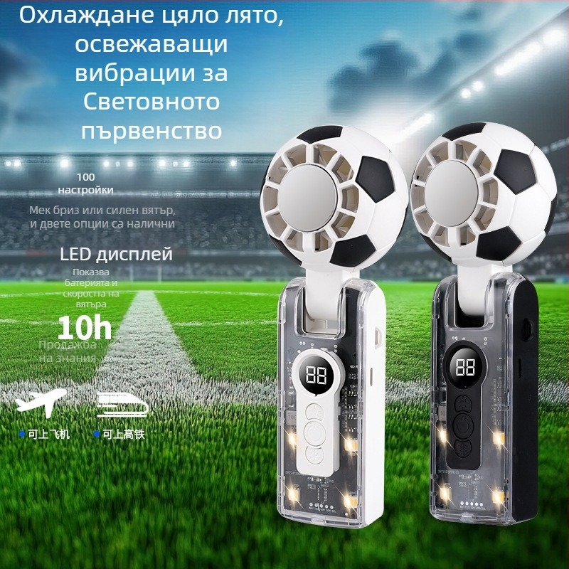 Ръчен USB вентилатор с вградена батерия, мини леденоохлаждащ вентилатор, сгъваем и преносим, без лопатки