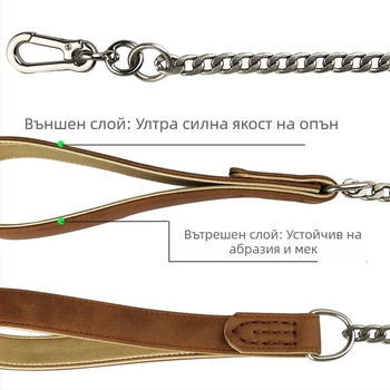 Keke антихапеща верижна каишка за кучета, неръждаема стомана, широка, за големи, средни и малки породи