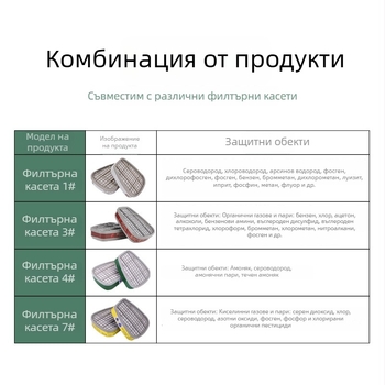 Персонализирана маска за пълно лице 6800 за защита от газове, за боядисване със спрей и шлайфане, с активен въглен