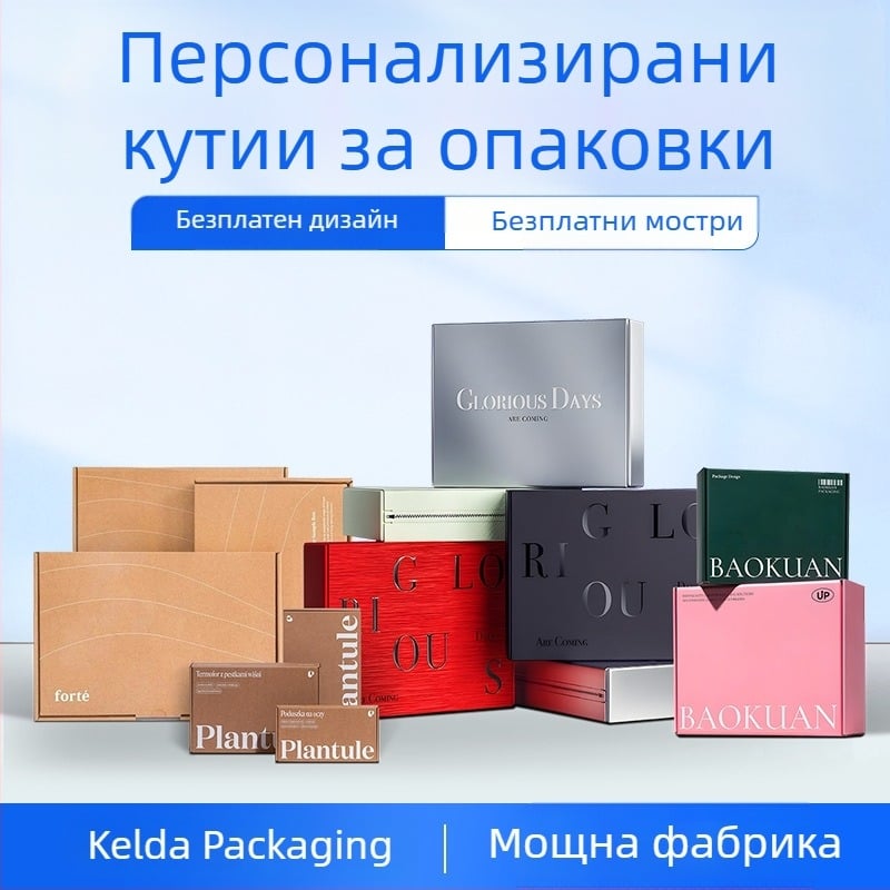 Персонализирана подаръчна опаковъчна кутия - гофрирана цветна кутия за дрехи и бельо, кутия с разкъсващ се капак, затваряне с цип, кутия за чай
