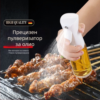 Стъклена бутилка за пръскане на масло за кухнята, хранително качество стъкло, атомизиран спрей, удебелен накрайник, подходяща за фритюрник с въздух