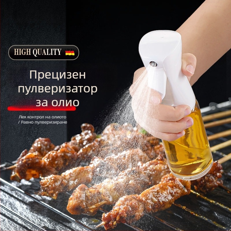 Стъклена бутилка за пръскане на масло за кухнята, хранително качество стъкло, атомизиран спрей, удебелен накрайник, подходяща за фритюрник с въздух