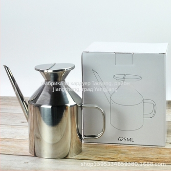 T219 Съд за олио и соев сос от неръждаема стомана, 375 ml и 625 ml, кухненска бутилка