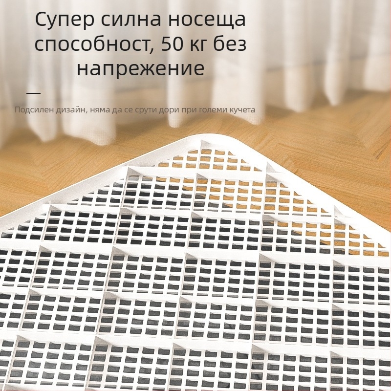 Изключително голям кучешки тоалет с висока ограда против пръски, лесен за почистване, мрежеста решетка и опорни колони
