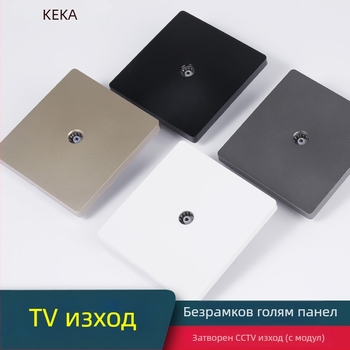 Keka 86 стенен скрит панел за CCTV телевизионен порт със гигабитен Ethernet и коаксиален ТВ порт