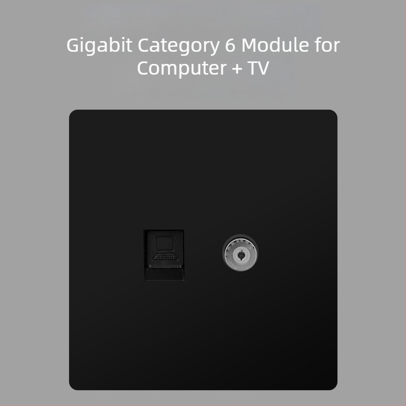 Keka 86 стенен скрит панел за CCTV телевизионен порт със гигабитен Ethernet и коаксиален ТВ порт