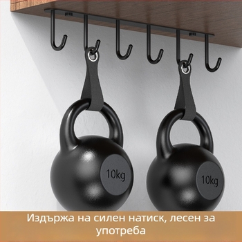 Шкафна закачалка от неръждаема стомана 304, дълга редица куки за чаши