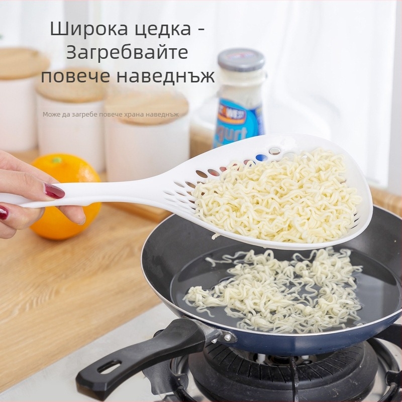 Голям гевгир за нудли и дъмплинги, устойчив на високи температури, против изгаряне, кухненска цедка