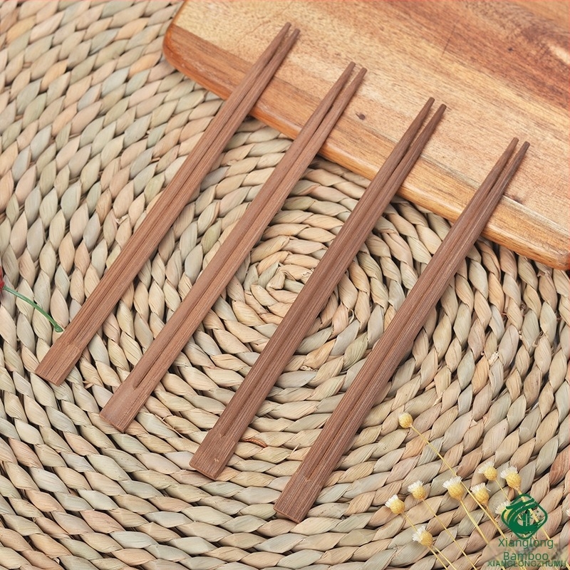 Еднократни бамбукови клечки за хранене, 21 cm, карбонізирани, без възли, за хотели, ресторанти и домакинство; 100 двойки в опаковка, 30 опаковки в кутия
