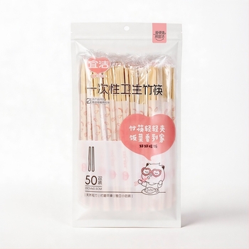 Еднократни бамбукови клечки за хранене, индивидуално опаковани, хигиенични прибори за дома