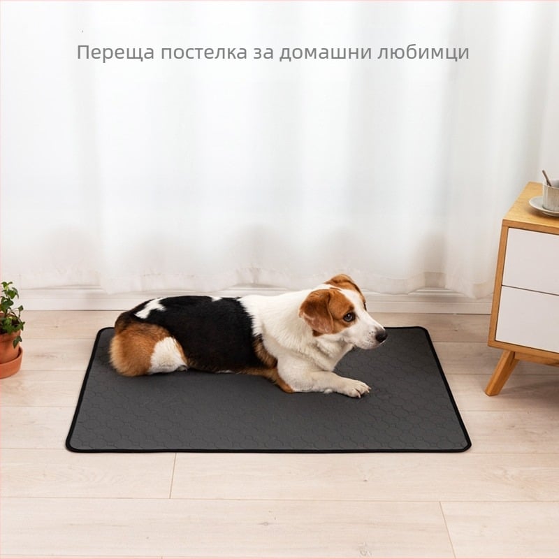 Четирислойна водоустойчива подложка за домашни любимци, миеща се и повторна употреба, подложка за урината за котки и кучета