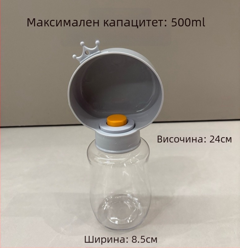 Преносима чаша за вода за кучета и котки, 2-в-1: дозатор за вода и храна
