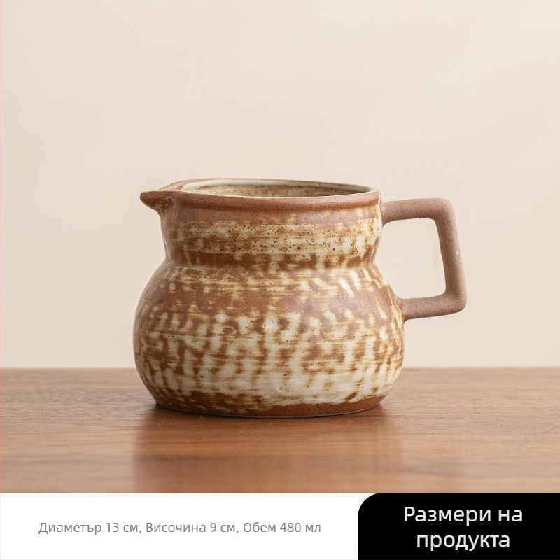 Кафепот от каменна керамика в японски стил, творчески съд за споделено кафе с филтърна чашка, голям размер, съд за мляко