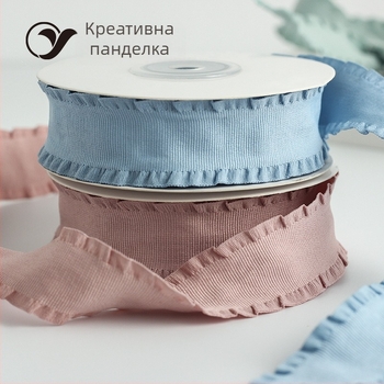 Полиестерна нессиметрична плетена лента за коса с декоративен ръб и корейска панделка