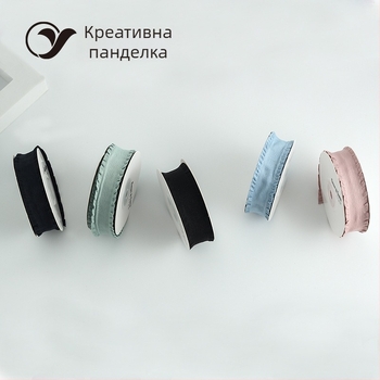 Полиестерна нессиметрична плетена лента за коса с декоративен ръб и корейска панделка