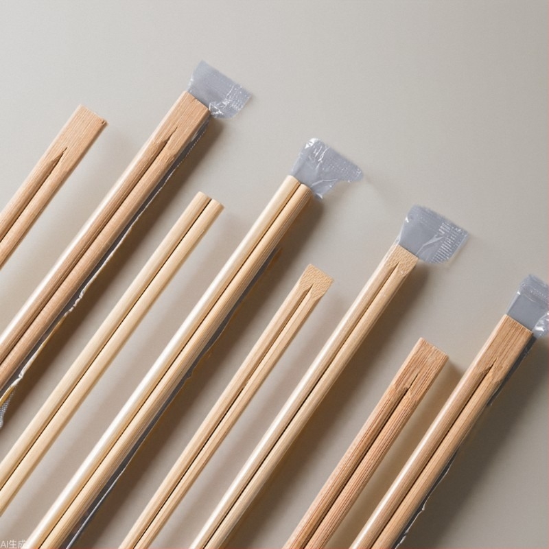 Еднократни висококачествени бамбукови пръчки, индивидуално опаковани за дома и за доставка на храна, карбонизирани.