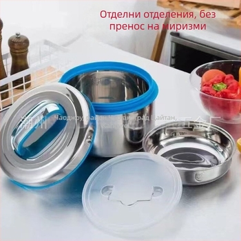 Двойно-слойна вакуумно изолирана кофа за супи от неръждаема стомана 304, с дръжка