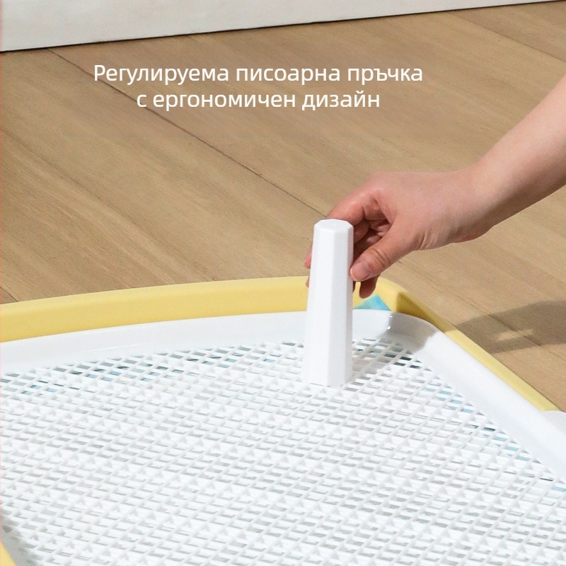 Екстра голям кучешки тоалет с интегрирана плоска повърхност и стойка, подходящ за средни и големи кучета, против разпръскване на урина