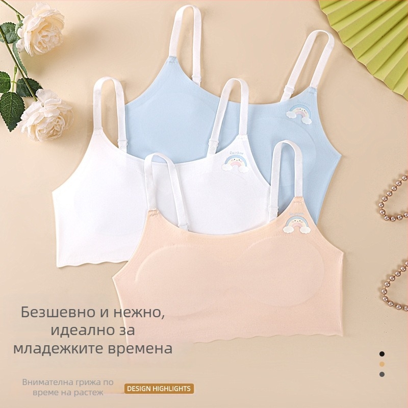 Детски тренировъчен бюстгъртър с пълни чашки, етап 1, Ice Silk плат