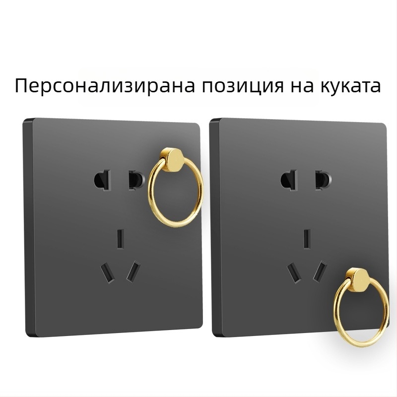 Тип 86: скрит стенен панел за гнездо за лампа с кука и пет отвора за захранване
