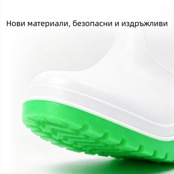 Бели водоустойчиви обувки за хранително-вкусовата индустрия за мъже, противохлъзгащи и маслоустойчиви, с поларова подплата за топлина