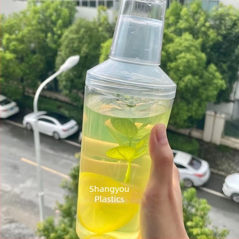 500 ml прозрачен PET шейкър за чай и напитки