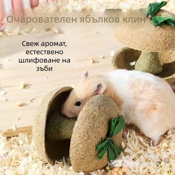 Гризалка с ябълково ядро за хамстери – лакомство и играчка, издръжлива украса за клетката