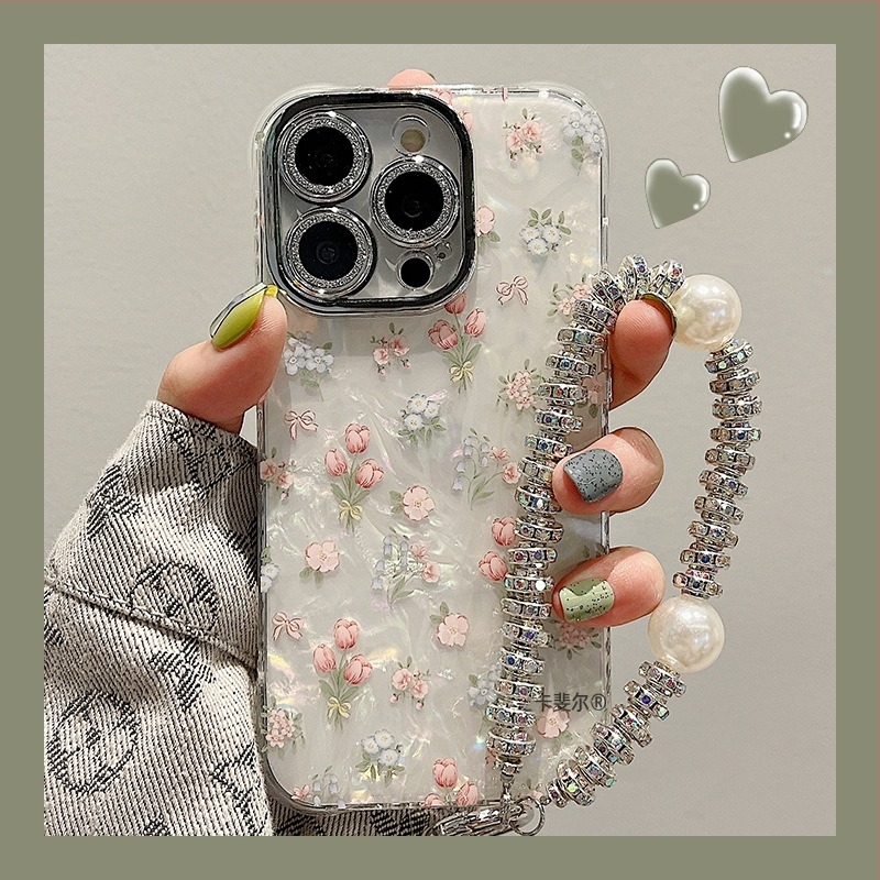 Apple iPhone 16/17 Pro Max калъф за пълно покритие с модел на черупка и лале
