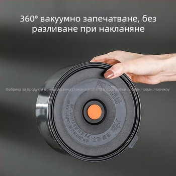 316L неръждаема стомана вакуумна кутия за обяд с многослойна изолация, кутия за обяд тип бенто, три или четири слоя, хранителен клас, без протичане