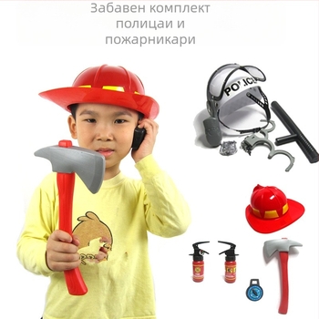 Детски комплект пожарникарски шапки за игра на роли – реквизит за косплей костюм