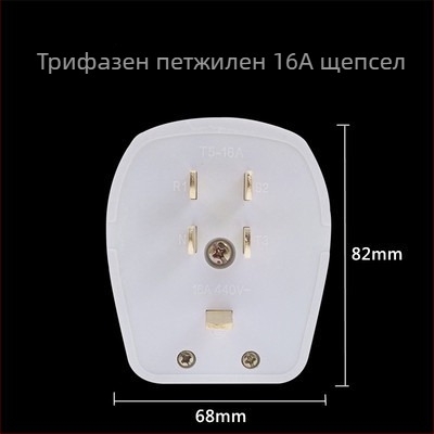 Тип 86 стенен електрически контакт 440V, трифазен петконтактен индустриален контакт, 380V петпинов щепсел за климатик