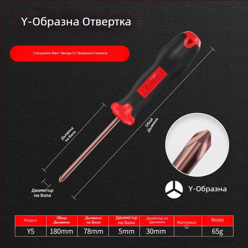 Комплект отвертки с нестандартни форми: триъгълни, Y-образни, U-образни, тризъбни и вътрешно триъгълни битове.