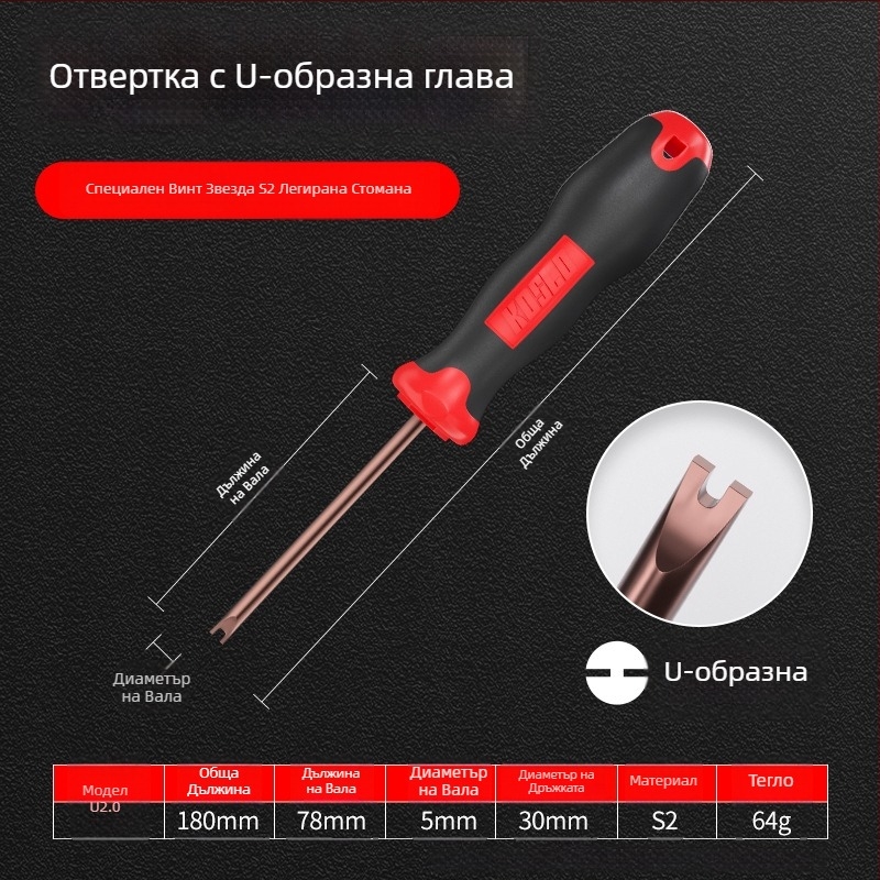 Комплект отвертки с нестандартни форми: триъгълни, Y-образни, U-образни, тризъбни и вътрешно триъгълни битове.