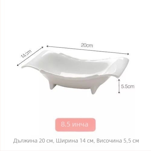 Керамична купа с уникална форма и модел с бамбук, подходяща за супа, плодова салата и гарнитури; микровълнова безопасна