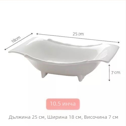 Керамична купа с уникална форма и модел с бамбук, подходяща за супа, плодова салата и гарнитури; микровълнова безопасна