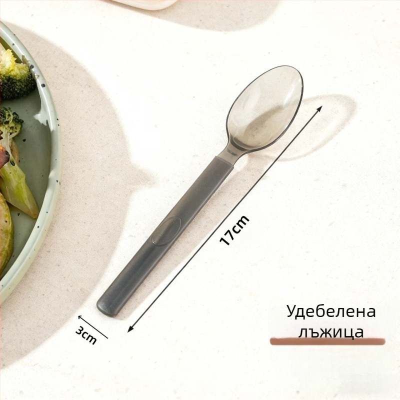 Еднократни пластмасови лъжички с дълга дръжка, индивидуално опаковани, удебелени, за десерти