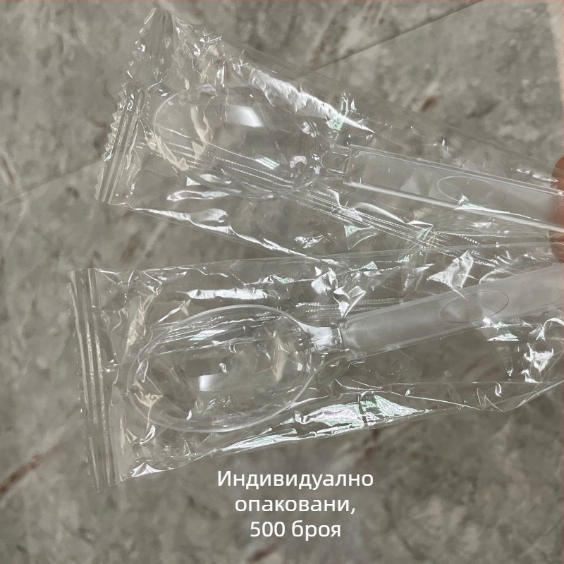 Еднократни лъжички за млечен чай, индивидуално опаковани, хранително качество, дебели лъжички с дизайн на диня, лъжички за разбъркване на ориз, кашон за търговска употреба.
