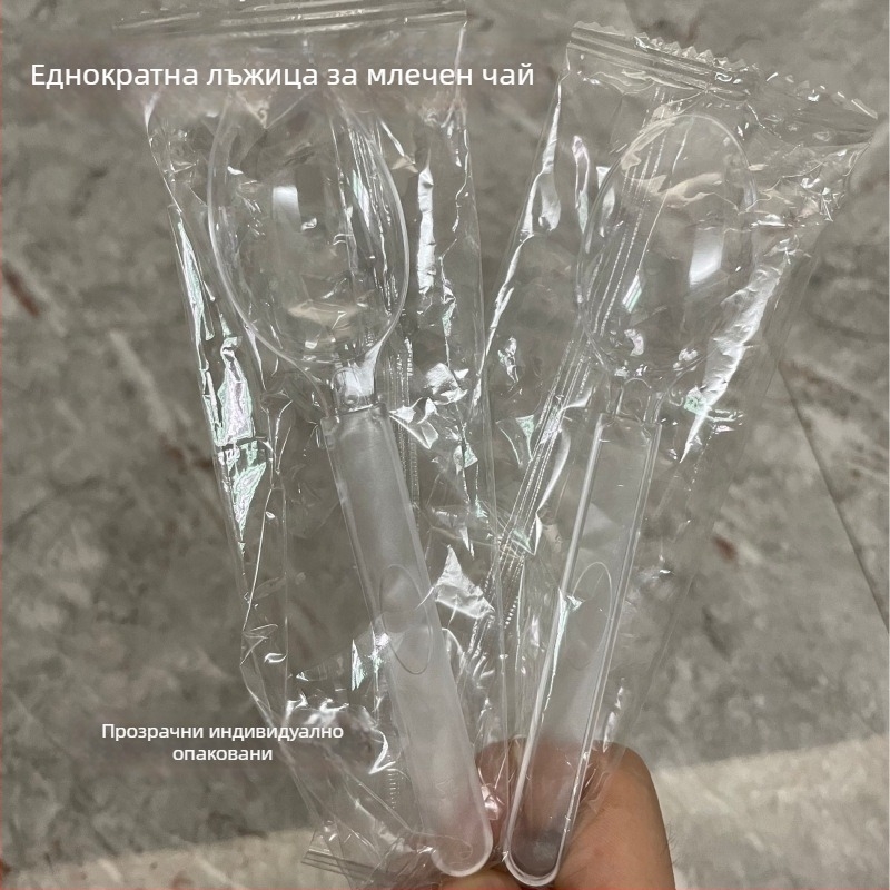Еднократни лъжички за млечен чай, индивидуално опаковани, хранително качество, дебели лъжички с дизайн на диня, лъжички за разбъркване на ориз, кашон за търговска употреба.