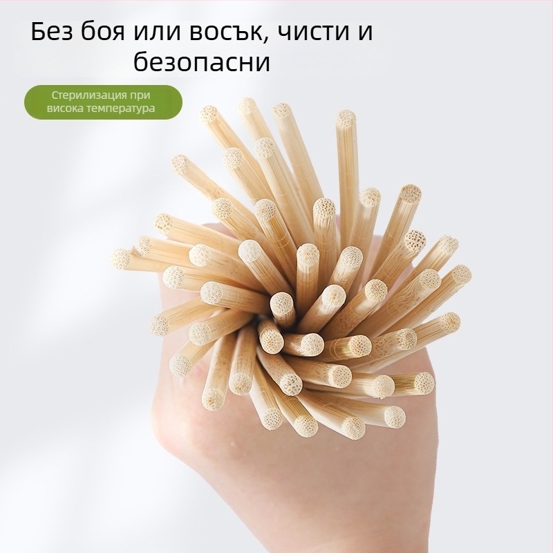 Еднократни бамбукови клечки за хранене, индивидуално опаковани със самозатваряща се опаковка, 50 двойки, за домашна употреба и хранене за вкъщи, преносим пакет