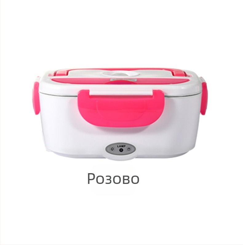 Електрическа кутия за обяд с безводно нагряване, поддържа топло, 60W, 110–220V, вместимост 1.3–1.5 л, пластмасов корпус, вътрешен съд от 304 неръждаема стомана, съобразено с американски и европейски стандарти, за 1–2 човека