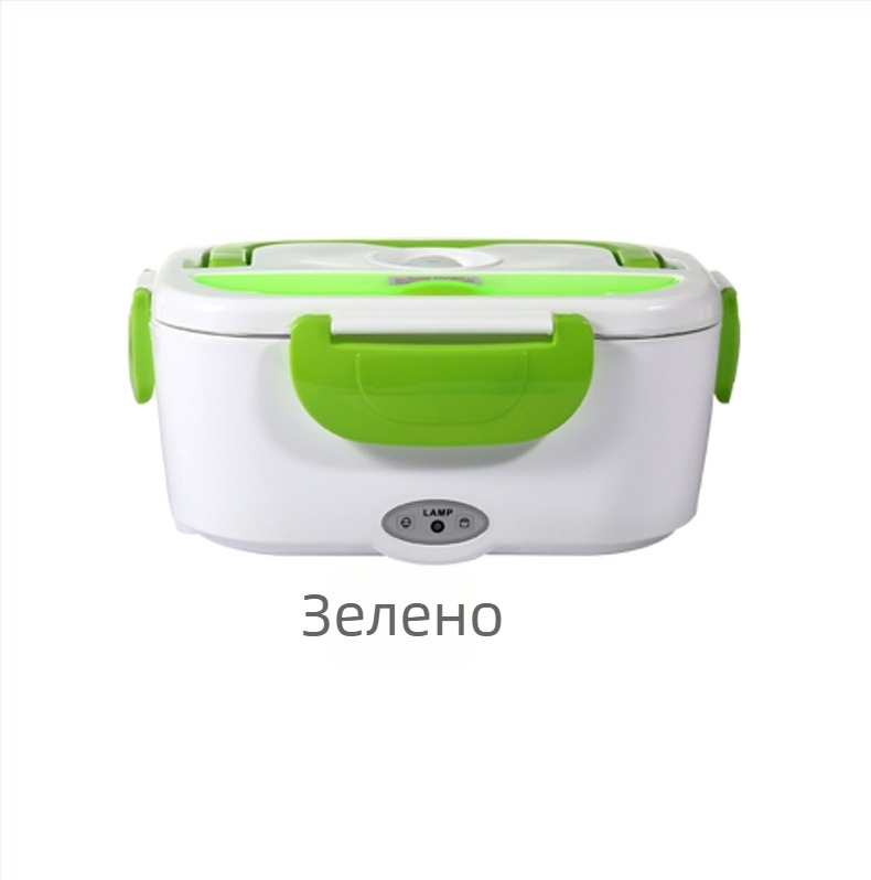 Електрическа кутия за обяд с безводно нагряване, поддържа топло, 60W, 110–220V, вместимост 1.3–1.5 л, пластмасов корпус, вътрешен съд от 304 неръждаема стомана, съобразено с американски и европейски стандарти, за 1–2 човека