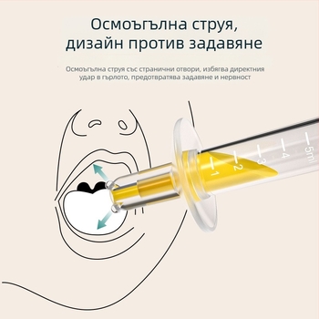 Сиринг за лекарства за бебета с ръчно стискане и дозатор за вода, защита срещу задавяне