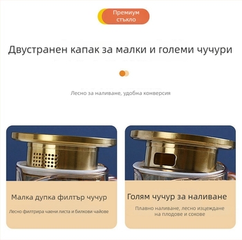 Японски стил, боросиликатно стъкло: комплект чайник за студено запарване за чай, сокове и напитки