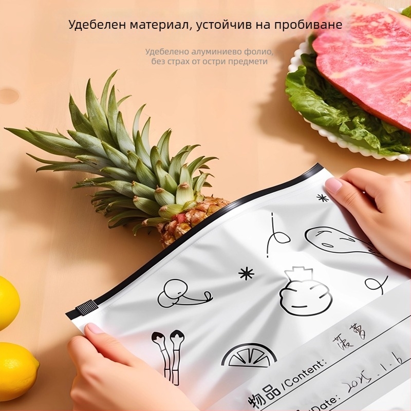 Хранителни торбички от алуминиево фолио за хладилник и фризер, запазване на храната, кухненско съхранение и разделяне на порции