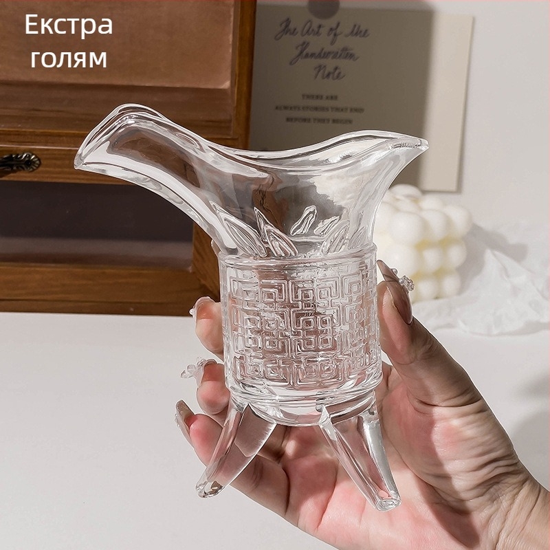 Ретро комплект за ликьор с малки чаши и декантер, антично стъкло за домашна употреба