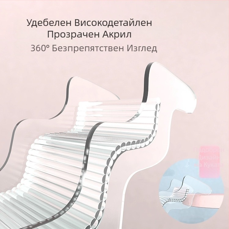 Акрилна многофункционална стълба за хамстери с платформа, декоративна играчка за клетка