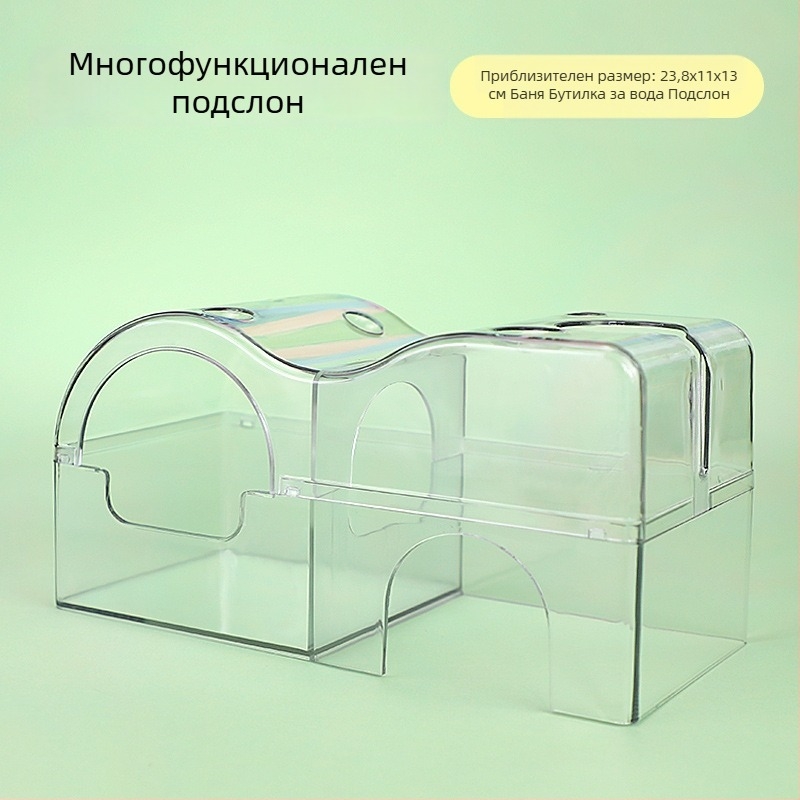 Гнездо за хамстер с множество помещения, лабиринт и укритие — дървена къщичка