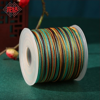 Dragon Knot Гривна от ръчно плетено въже, 24 нишки, 1.0 мм, мъниста, многоцветно боядисана, не избледнява